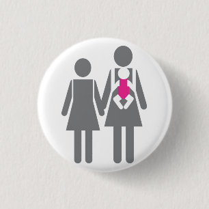 Two Moms and a Daughter 1 Inch Round Button