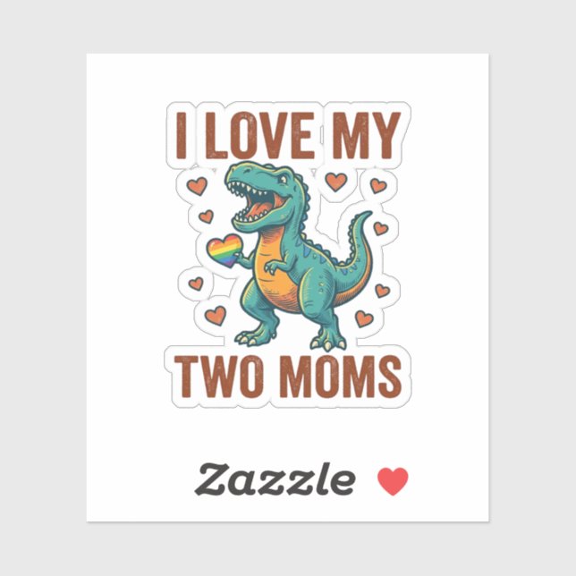 Two Moms Pride Dinosaur Vector T-Shirt Design_1 (Sheet)