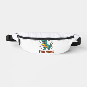 Two Moms Pride Dinosaur Vector T-Shirt Design_1 Fanny Pack