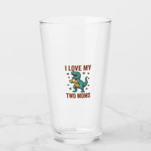 Two Moms Pride Dinosaur Vector T-Shirt Design_1 Glass