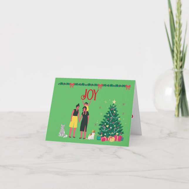  TWO MOMS WITH DAUGHTER CHRISTMAS CARD (Front)