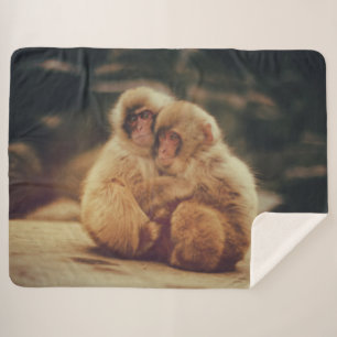 TWO MONKEYS SHERPA BLANKET