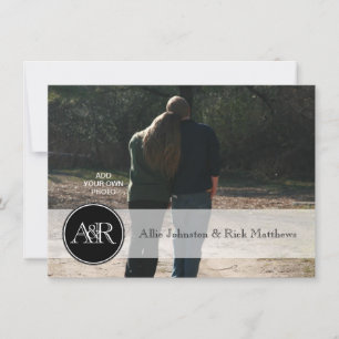 Two Monograms Photo Wedding Invitations
