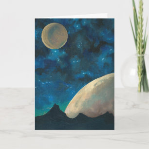 'Two Moons' Space Greeting Card