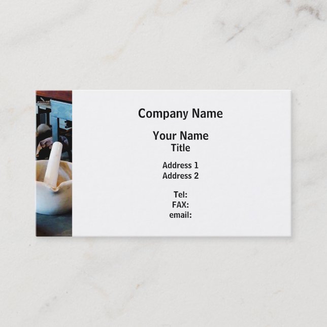 Two Mortar and Pestles in Lab Business Card (Front)