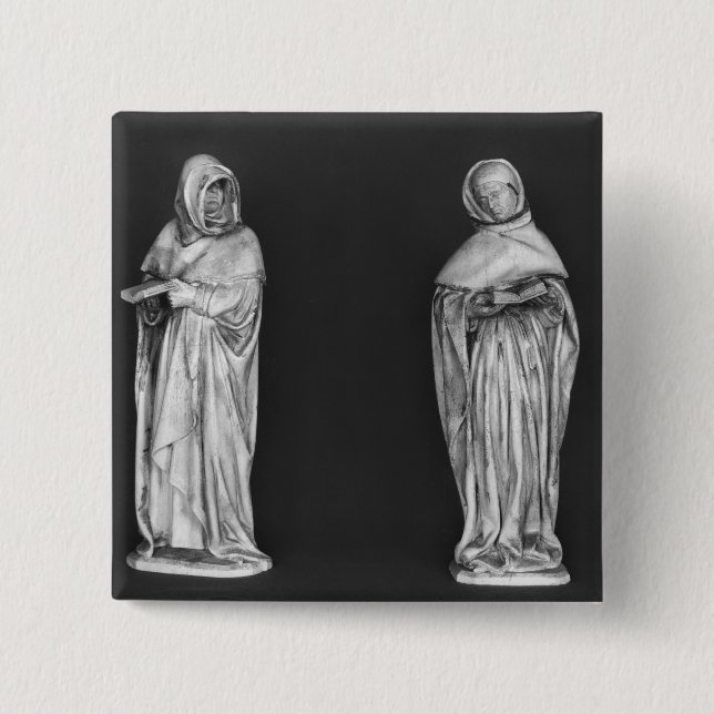 Two Mourners 2 Inch Square Button (Front)