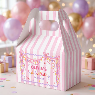 Two Much Fun Girl Birthday Favour Boxes