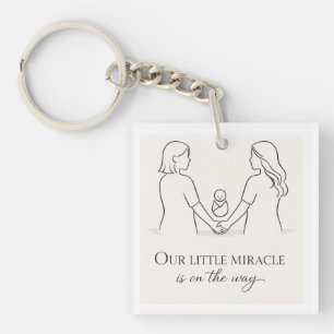 Two mums baby shower keychain