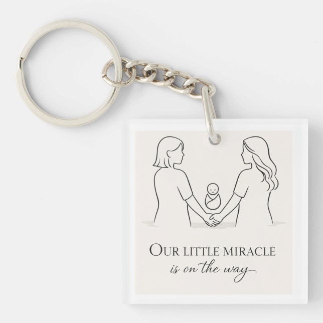 Two mums baby shower  keychain (Front)