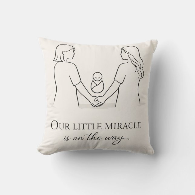 Two mums baby shower  throw pillow (Front)