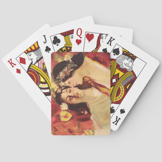 Two Muses of Spring (by Stefan Luchian) Playing Cards (Back)