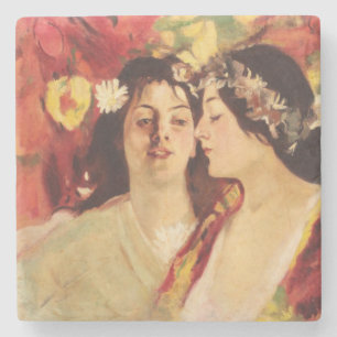 Two Muses of Spring (by Stefan Luchian) Stone Coaster