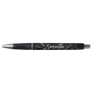 Two names couple pattern monogram black grey white pen