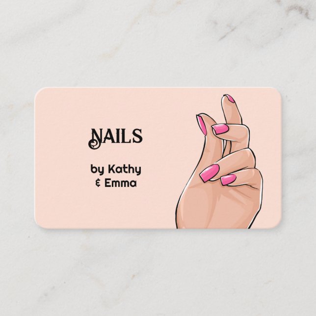 Two Names Nail Tech Business Card (Front)