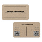 Two Names QR Kraft Business Card
