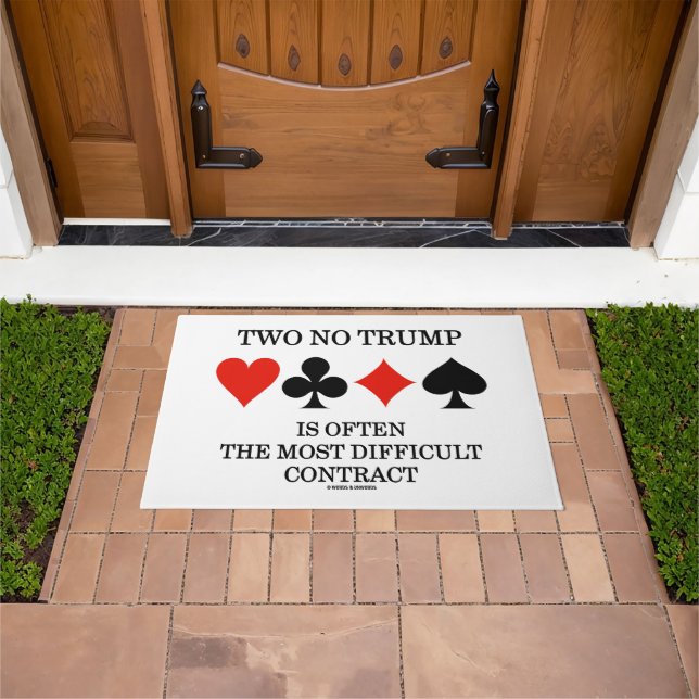Two No Trump Most Difficult Contract Bridge Humour Doormat (Outdoor)