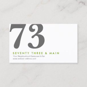 TWO NUMBERS LOGO II Designer Business Card