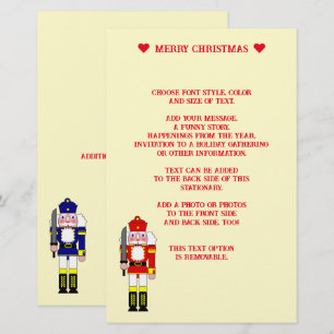 Two Nutcracker Soldiers Christmas Stationery