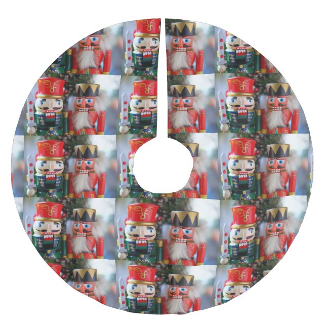 Two nutcrackers brushed polyester tree skirt (Front)