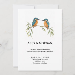 Two of a Feather Kingfisher Wedding Invitation
