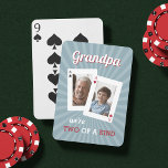 Two of a Kind | Grandpa & Child Photo Playing Cards<br><div class="desc">Create a sweet and unforgettable gift this Father's Day, Grandparents Day, birthday, or holiday with these custom playing cards for a card-loving Grandpa! Design features an ace of clubs and ace of hearts with photos inside; customize with photos of grandpa and his grandson or granddaughter. "Grandpa, we're two of a...</div>