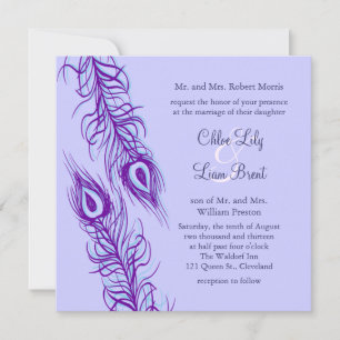 Two of a Kind Peacock Feathers Invitation