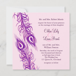 Two of a Kind Peacock Feathers Invitation