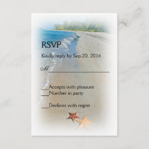 Two of Us Ocean Love Starfish Response RSVP Card