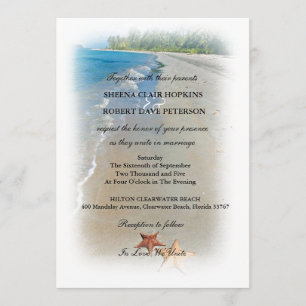 Two of Us   Ocean Love Starfish Wedding Invitation