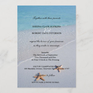 Two of Us Ocean Love Starfish Wedding Invitation