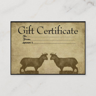Two Ol' Goats- Prim Gift Certificate Cards