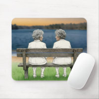 Two Old Ladies Chatting on a Bench