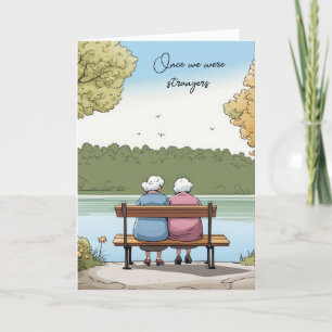 Two Old Ladies On A Bench Card
