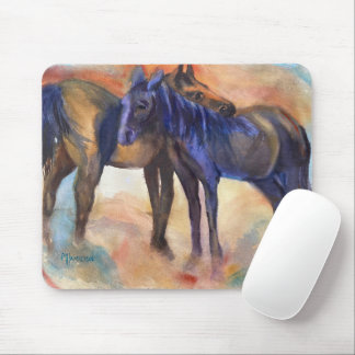 Two Old Pals Horse Computer Mouse Pad Original Art