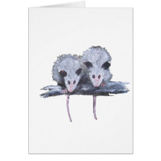"Two Opossums" Vertical Postcard