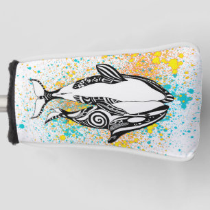 Two Orca Whales Colour Splash Golf Head Cover