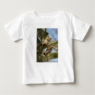 Two Owls in the Woods, birds, wildlife Baby T-Shir Baby T-Shirt