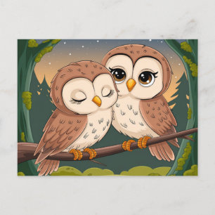 Two Owls Postcard