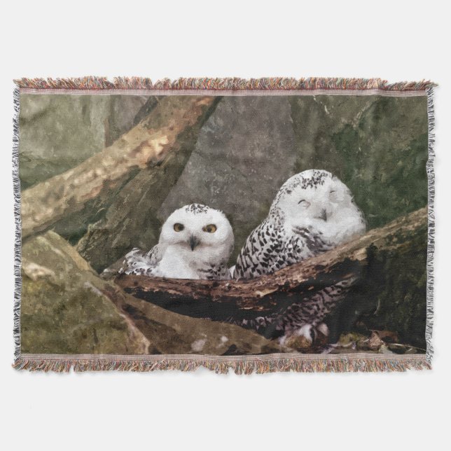 Two Owls Throw Blanket (Front)