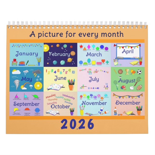 Two Page Medium School Calendar,  Calendar (Cover)