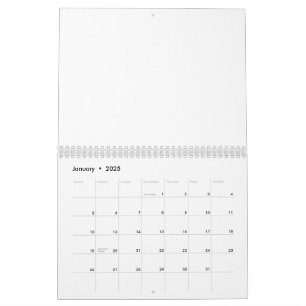 Two Page MediumCalendar, White Calendar
