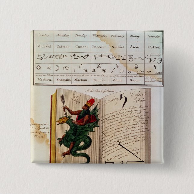 Two pages from 'The Magus' 2 Inch Square Button (Front)