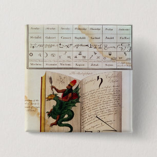 Two pages from 'The Magus' 2 Inch Square Button