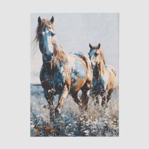 Two Paint Horses decoupage Tissue Paper