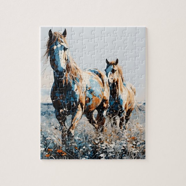 Two Paint Horses Jigsaw Puzzle (Vertical)