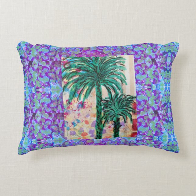 Two Palm Trees  Accent Pillow (Front)