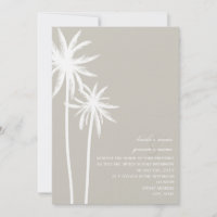 Two Palm Trees Wedding Invitation - Bride & Groom