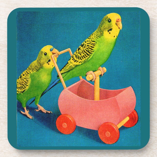 two parakeets coaster (Front)