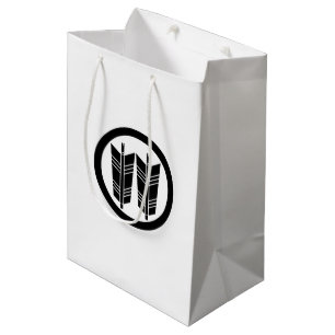 Two parallel arrows in circle medium gift bag