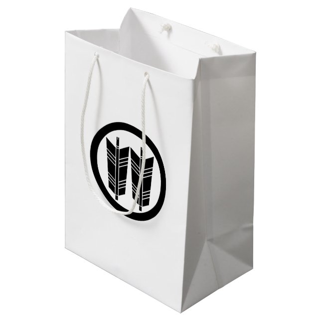 Two parallel arrows in circle medium gift bag (Front Angled)